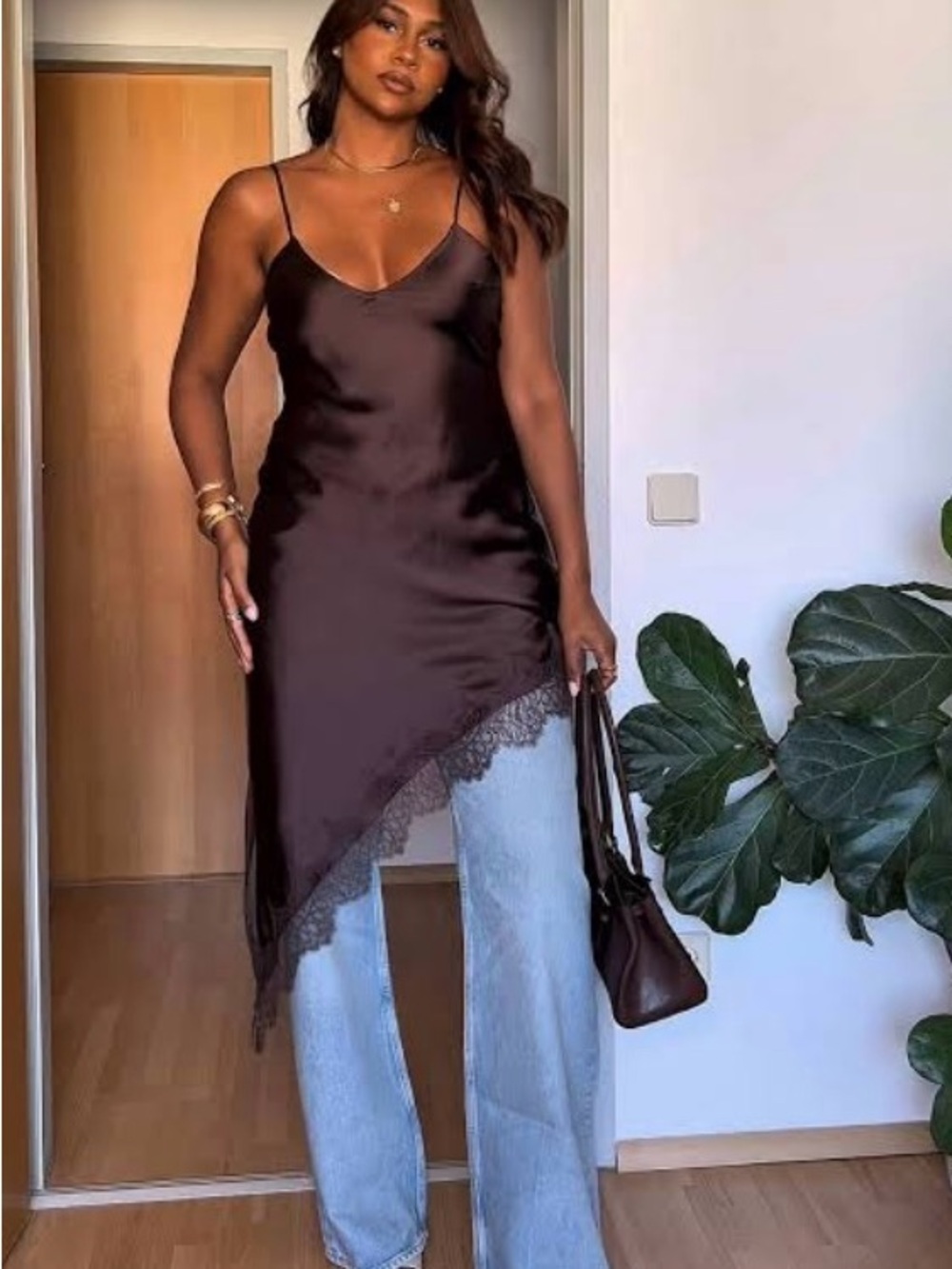 Zara asymmetric lace dress